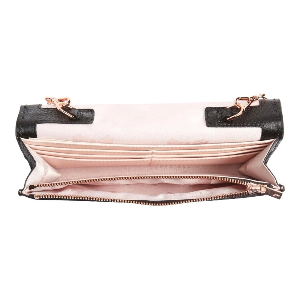 π€ Ted Baker Black Leather Janet Matinee Clutch Wallet Bag NWOT - Picture 4 of 6
